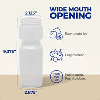 Rolling Sands USA Made Reusable 24 oz Sports Water Bottles 3 Pack BPAFree Easy Open PullTop Fits Most Bike Cages Dishwasher Saf