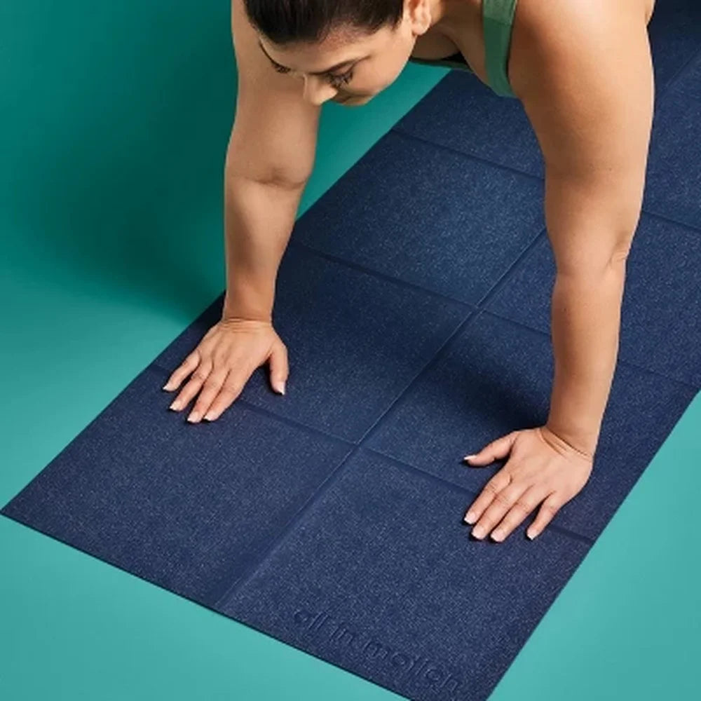 Folding Travel Yoga Mat 3mm Rubber Low Tack Portable Stretching Exercise Easy Carry Travel Yoga Practice