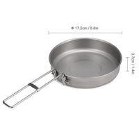 1000ml Ultralight Titanium Frypan Outdoor Camping Hiking Picnic Cooking Frying Pan