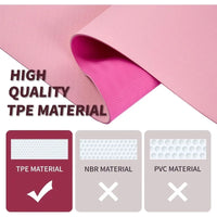 Non-Slip TPE Yoga Mat for Women & Men, 72"x24" Extra-Long Pilates Mats for Hot Yoga, HIIT, Floor Workouts, Lightweight Fitness M