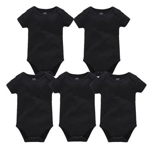 3PCS 5PCS Baby Boys Girls Clothes Solid White Short Sleeve Cotton Baby Bodysuits body bebe 0-24 months Newborn Jumpsuit