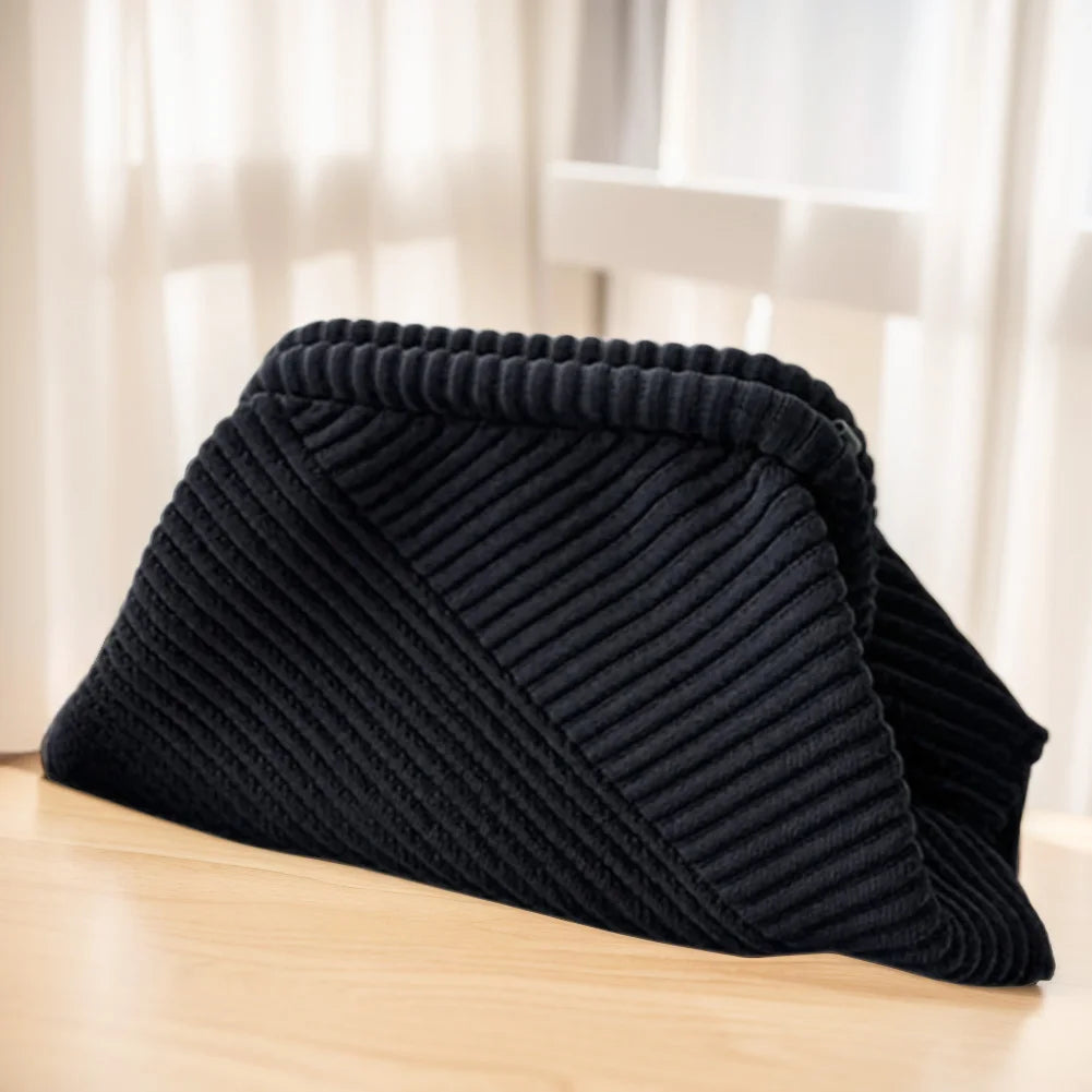 Women Evening Clutch Bag Corduroy Evening Purse Chain Strap Soft Clutch Handbag Stylish Crossbody Bag Trendy Sling Bag