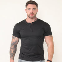 Men Slim Fit Polo T-Shirt Pull On Fashion Design Solid Color Short Sleeve Tee Male Tops