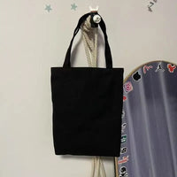 Large Capacity Canvas Shoulder Tote Bag Foldable Eco-Friendly Cotton Tote Bag Reusable Shoulder Bag Shopping Bag