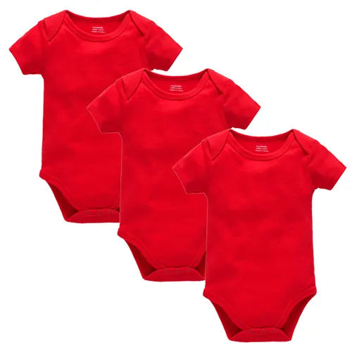 3PCS 5PCS Baby Boys Girls Clothes Solid White Short Sleeve Cotton Baby Bodysuits body bebe 0-24 months Newborn Jumpsuit