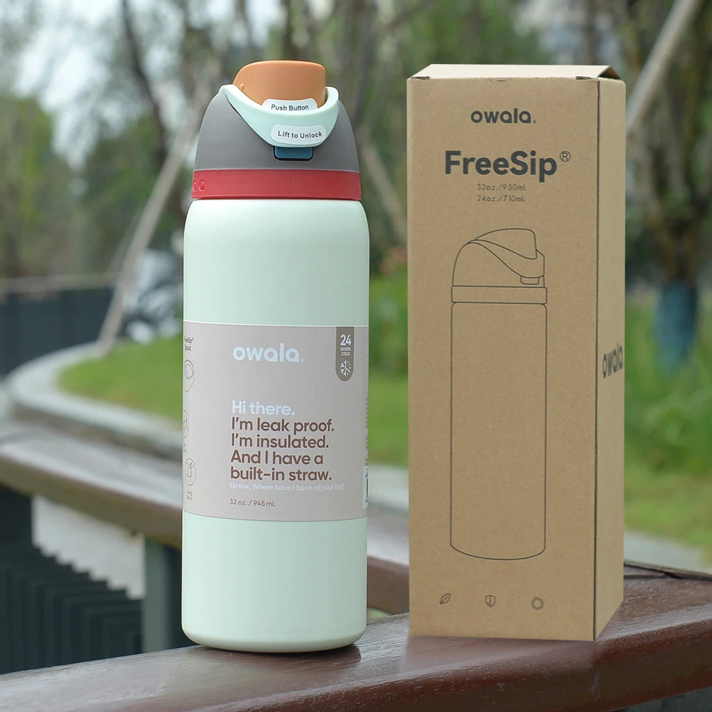 Owala Cup Vacuum Flasks & Thermoses Water Bottle Drinkware Thermo Tumbler Stainless Steel Thermal Mug Original Cold Hot
