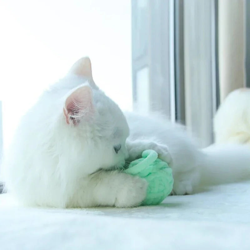 Funny Cat Toys Colorful Yarn Balls with Bell Sounding Interactive Chewing Toy for Kitten Stuffed Toy Ball Cat Supplies