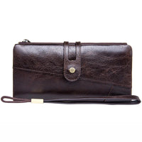 CONTACT'S Genuine Cow Leather Wallet Fashion Coin Purse For Ladies Women Long Clutch Wallets With Cell Phone Bags Card Holder