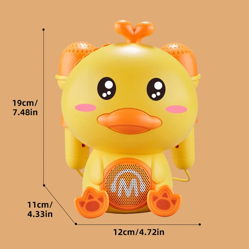 Cute Duck Singing Sound Microphones Early Education Machine Voice Changeable Storytelling With Light Music Toys For Kids Gifts