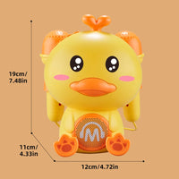 Cute Duck Singing Sound Microphones Early Education Machine Voice Changeable Storytelling With Light Music Toys For Kids Gifts