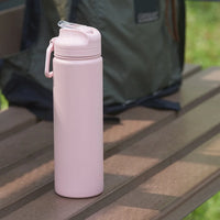 Insulated Stainless Steel Water Bottle with Flip Top Lid 24oz BPA Free Leak Proof Double Wall Vacuum Sweat Free Design