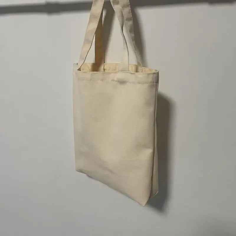 Large Capacity Canvas Shoulder Tote Bag Foldable Eco-Friendly Cotton Tote Bag Reusable Shoulder Bag Shopping Bag