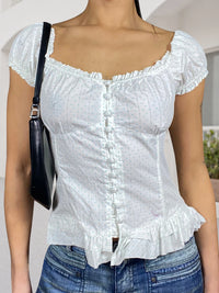 Women s Casual Loose Fit Blouse Floral Print V-Neck Short Sleeve Button Front Shirt Fashion Tops Summer Wear
