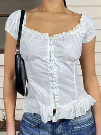 Women s Casual Loose Fit Blouse Floral Print V-Neck Short Sleeve Button Front Shirt Fashion Tops Summer Wear