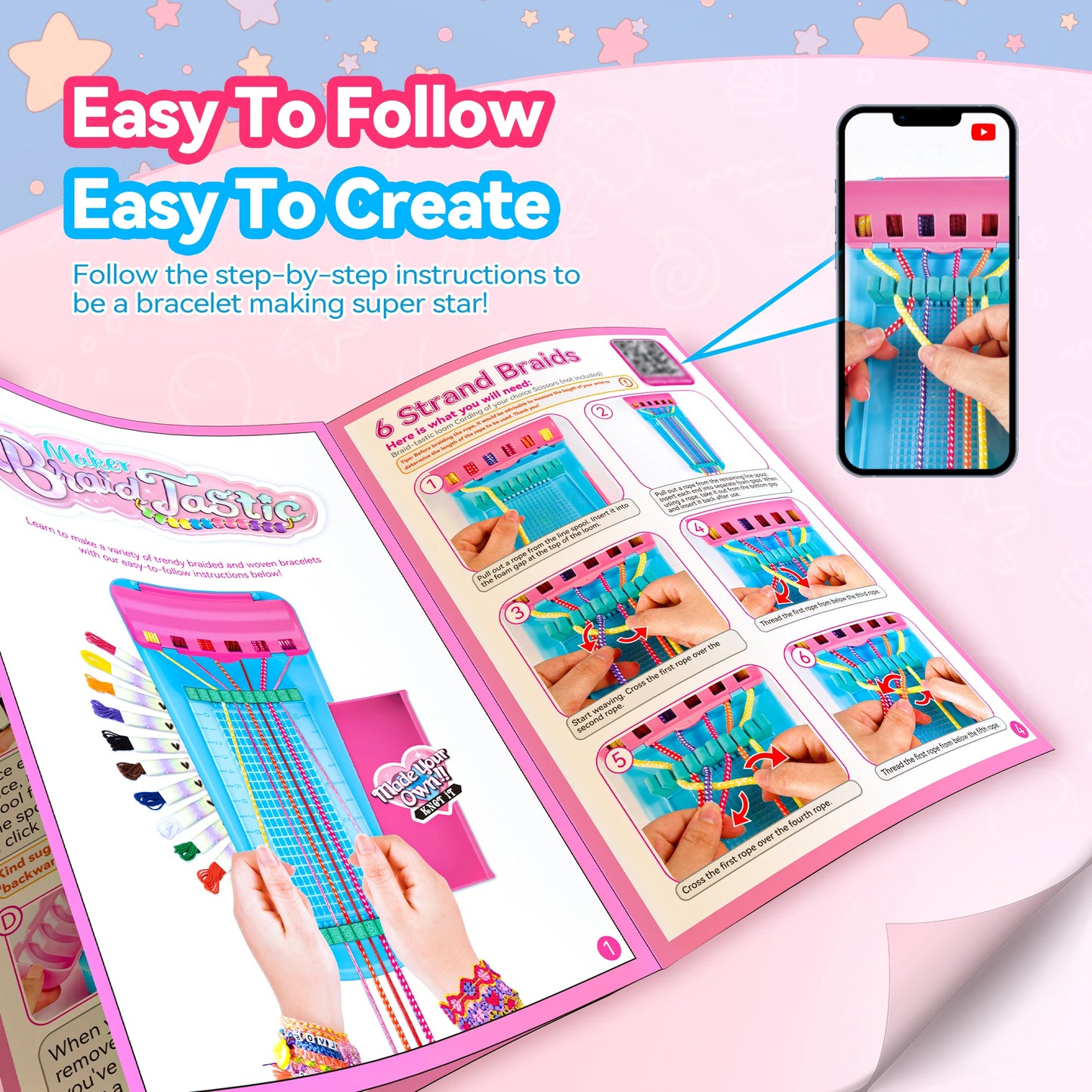 Friendship Bracelet Making Kit,Arts and Crafts String Maker Tool,Birthday Xmas Gifts for Girls 4 5 6 7 8 9 10 11 12+ Years Old