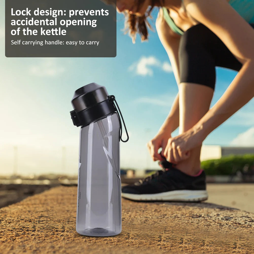 Portable Flavored Water Bottle with Straw Drink More Water 650ML Drinking Bottles Reusable Cup for Outdoor School Office