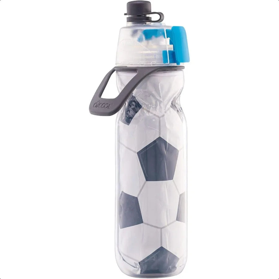 Mist 'N Sip Misting Water Bottle 2in1 Mist And Sip Function With No Leak Pull Top Spout Reusable Sports Water Bottle 20 oz Socc